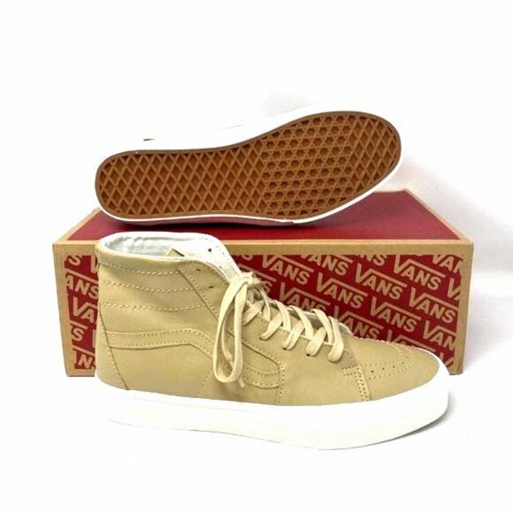 💖MEGA SALE💖Vans Sk8-Hi Tapered Soft Leather High VN0A4U162V1 Men's Beige Top - Picture 2 of 9